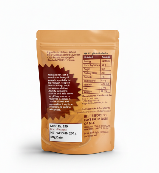Brown packaging with nutritional information on a white background
